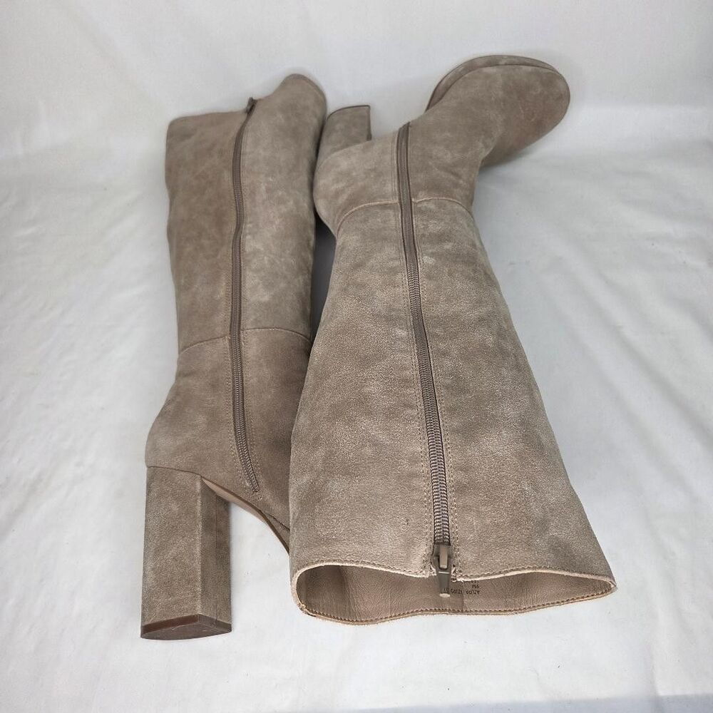 Steve Madden Taupe Suede Block Heeled Frankie Azura Boots Women's 9M - Picture 4 of 9